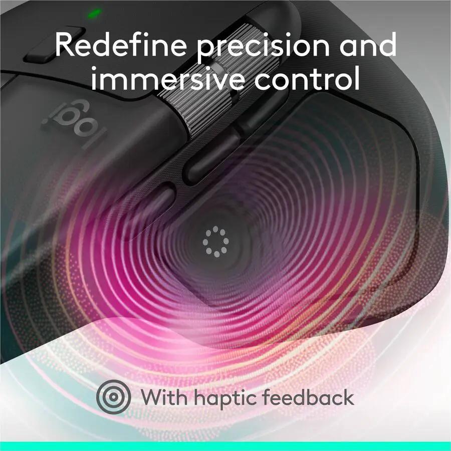 Logitech MX Master 4 for Mac, Ergonomic Bluetooth Mouse with Advanced Performance Haptic Feedback, Ultra-Fast Scrolling, USB-C Charging, MacOS, iPadOS, Windows - space black
