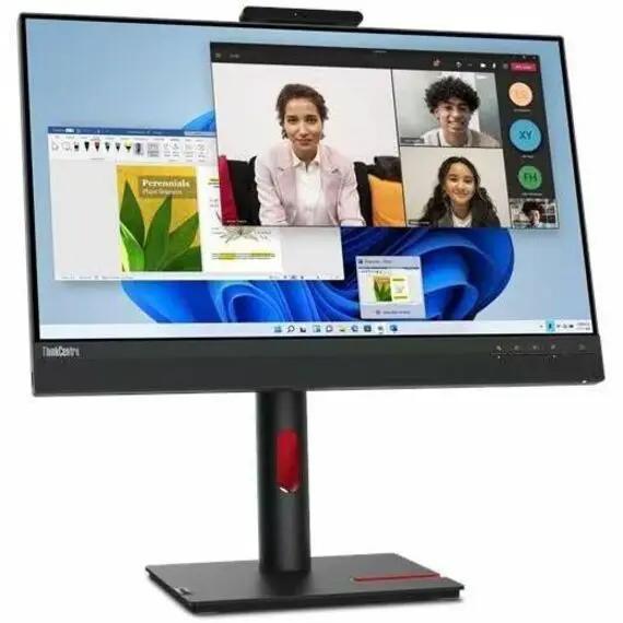 Lenovo ThinkCentre TIO24 Gen5 24-inch monitor with built-in webcam, black, 1080p