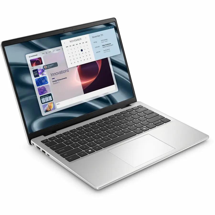 Dell Pro 14 Essential Laptop in silver with black keyboard