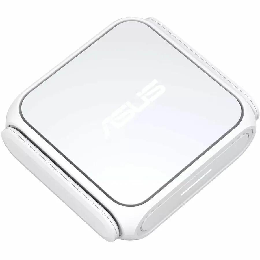 ASUS RT-BE58 Go 2.5G router on white background, white cube-shaped body.