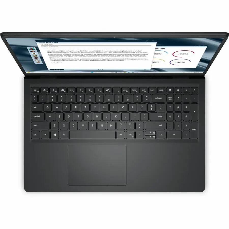 Dell Pro 15 Essential Laptop in dark gray with Ryzen 5 7520U, 8GB LPDDR5, 512GB NVMe