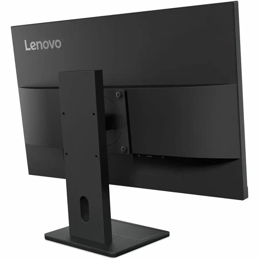 Lenovo ThinkVision E24-40 24-inch Full HD LED monitor in Raven Black, rear view with stand