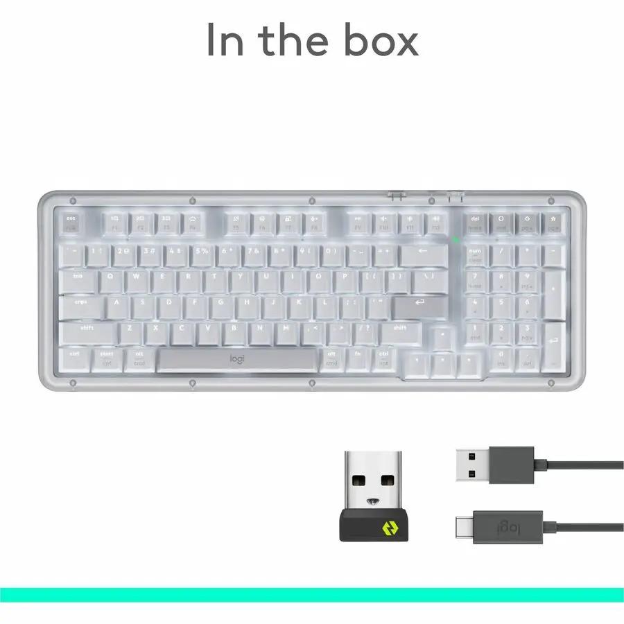 Logitech Alto Keys K98M Wireless Mechanical Keyboard, Customizable Keyboard with Vibration Absorbing Gasket, Backlit Keys, Off-white