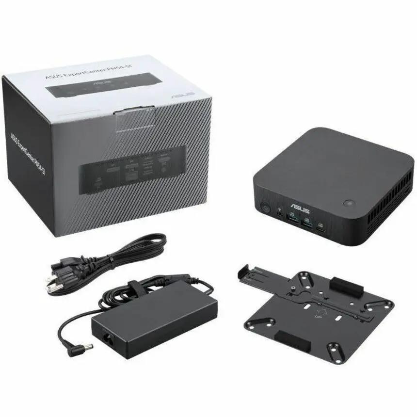 Asus ExpertCenter PN54 mini PC, black, with AMD Ryzen 5 220, 16GB RAM and 512GB SSD; includes power adapter and cables