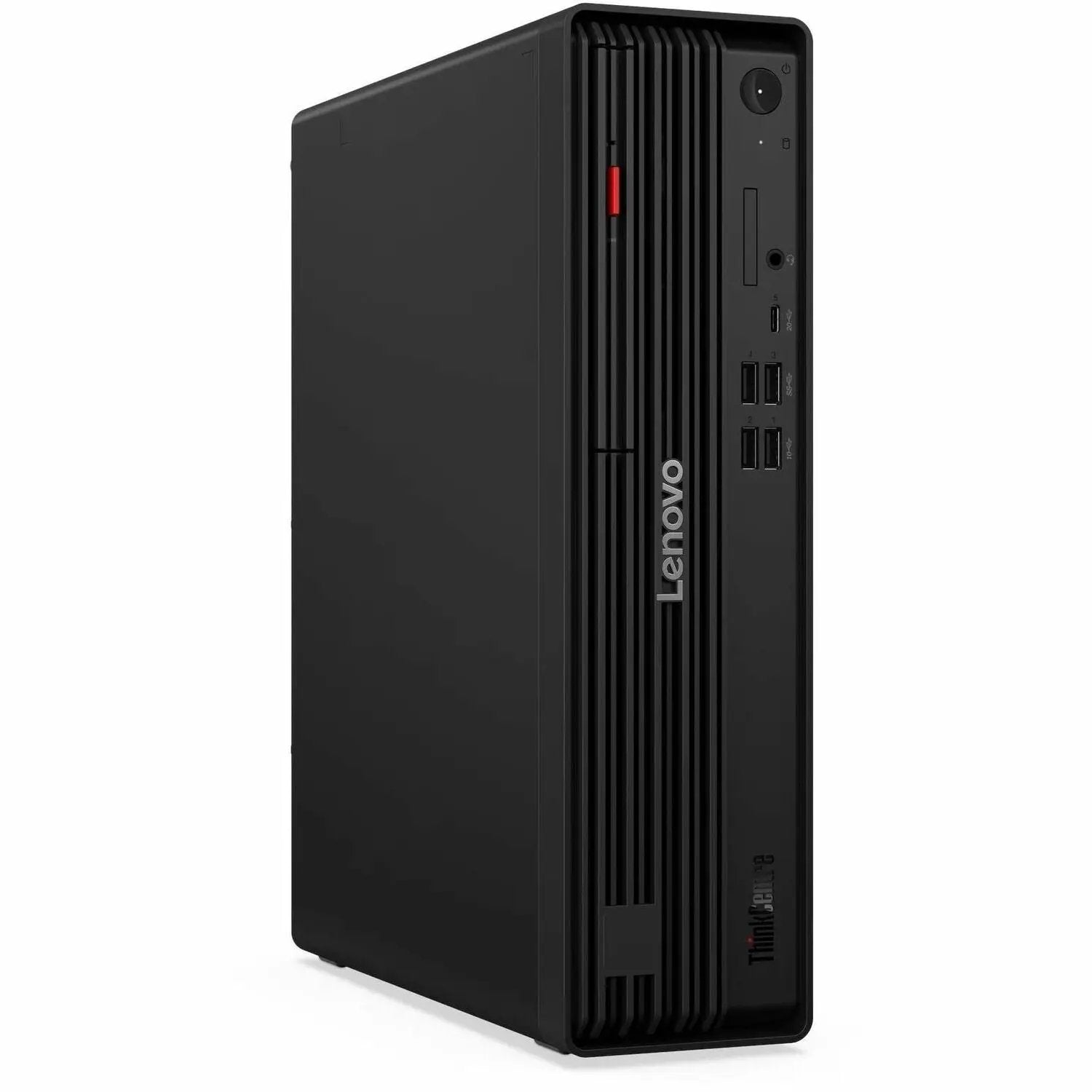 Lenovo ThinkCentre M70s Gen 6 slim desktop PC in black with front USB ports.