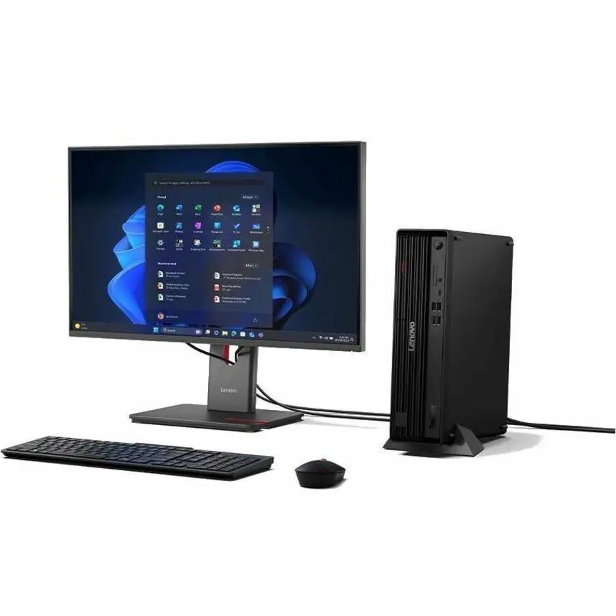 Lenovo ThinkCentre M70s Gen 6 slim desktop bundle (4-piece) with black monitor, keyboard and mouse