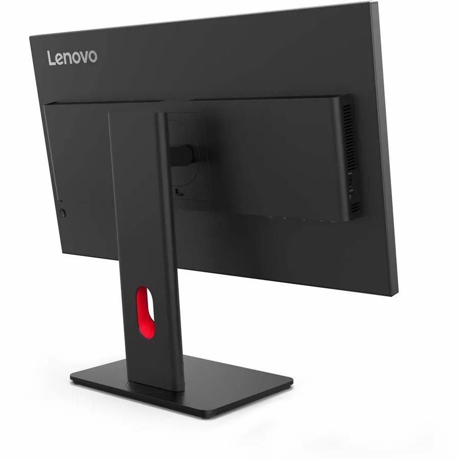 Lenovo ThinkVision T27-40 27-inch FHD LED monitor, black back with red-accented stand.