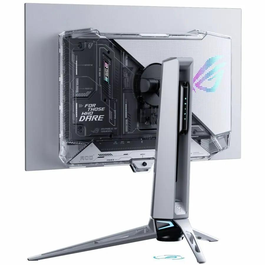 ASUS ROG Swift PG27AQWP-W 27-inch OLED gaming monitor, silver body and stand