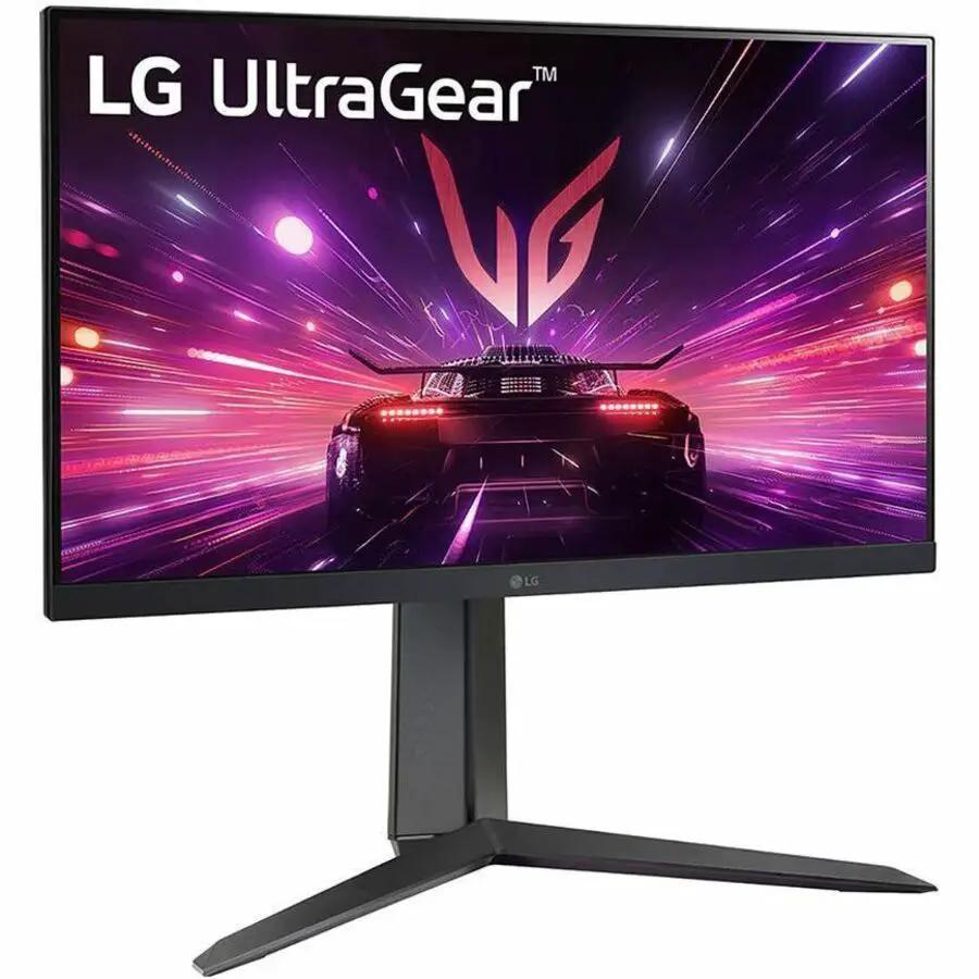 LG UltraGear 24GS65F-B 24-inch gaming monitor on a black stand