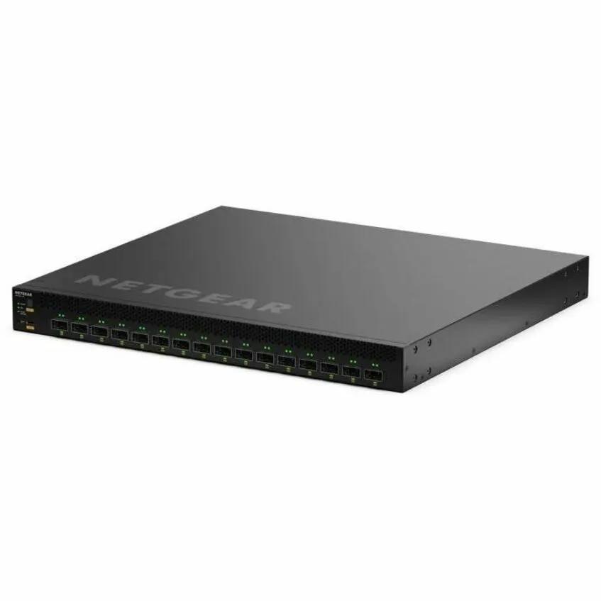 NETGEAR M4350 16-port managed switch, black, on white background