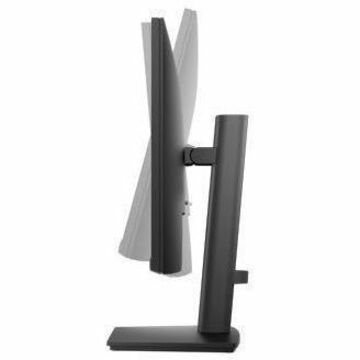 Black computer monitor stand on a white background