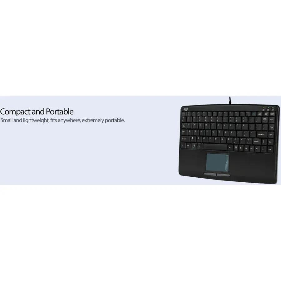 Adesso AKB-410UB Slim Touch Mini Keyboard with Built in Touchpad