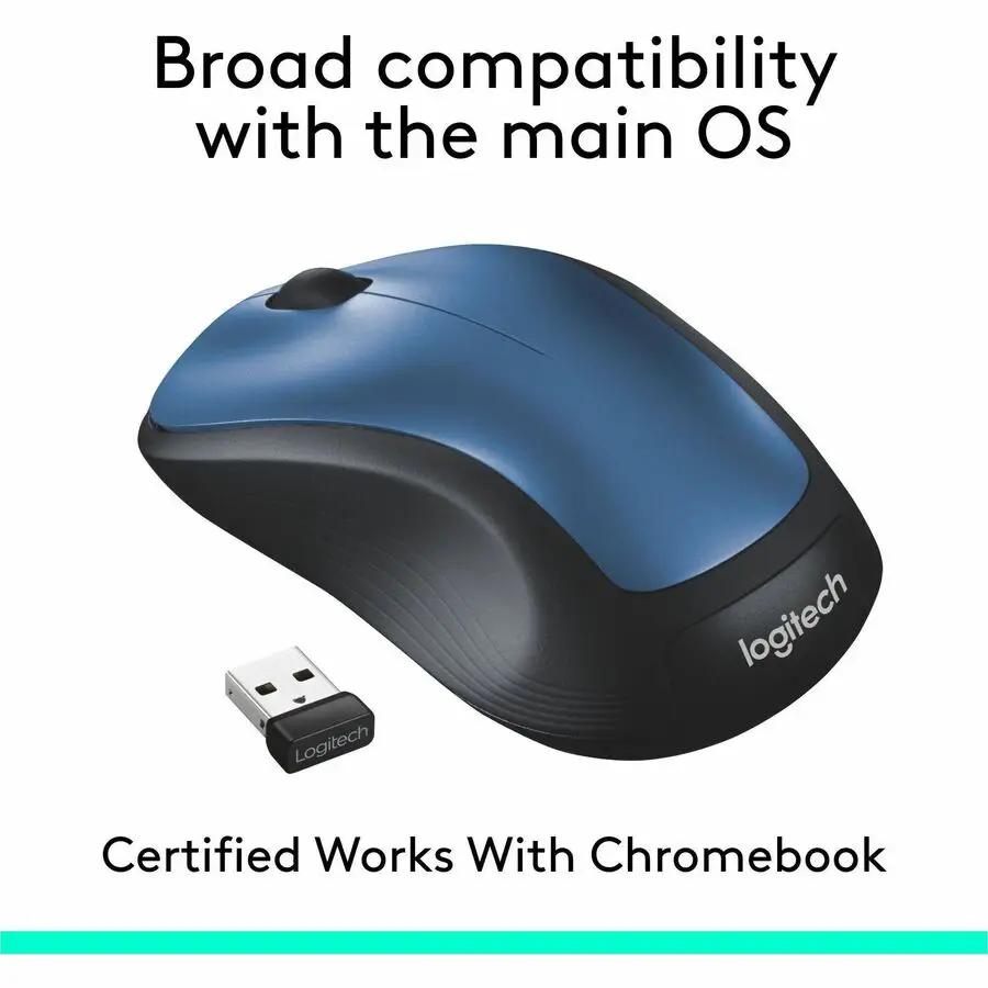Logitech M310 Wireless Mouse, 2.4 GHz with USB Nano Receiver, 1000 DPI Optical Tracking, 18 Month Battery, Ambidextrous, Compatible with PC, Mac, Laptop, Chromebook (Peacock Blue)