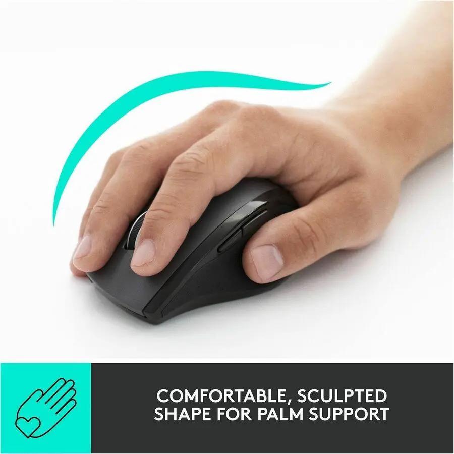 Logitech M705 Marathon Wireless Mouse, 2.4 GHz USB Unifying Receiver, 1000 DPI, 5-Programmable Buttons, Black