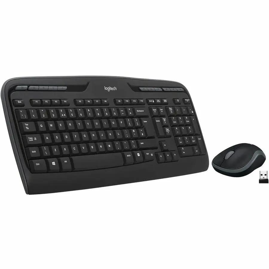 Logitech MK320 Wireless Keyboard and Mouse Combo for Windows, 2.4 GHz Wireless with a Nano USB-Receiver, Portable Mouse, Multimedia Keys