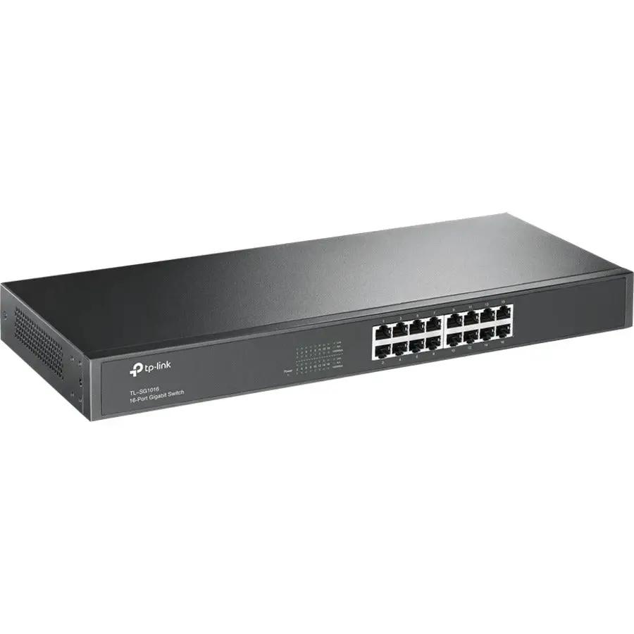 TP-Link JetStream TL-SG1016 16-Port Unmanaged Gigabit Switch, dark gray metal chassis