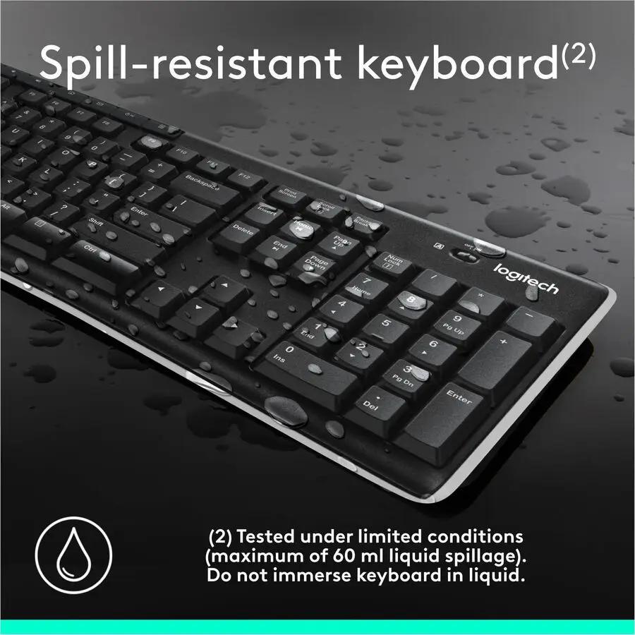 Logitech K270 Wireless Keyboard for Windows, 2.4 GHz Wireless, Full-Size, Number Pad, Black