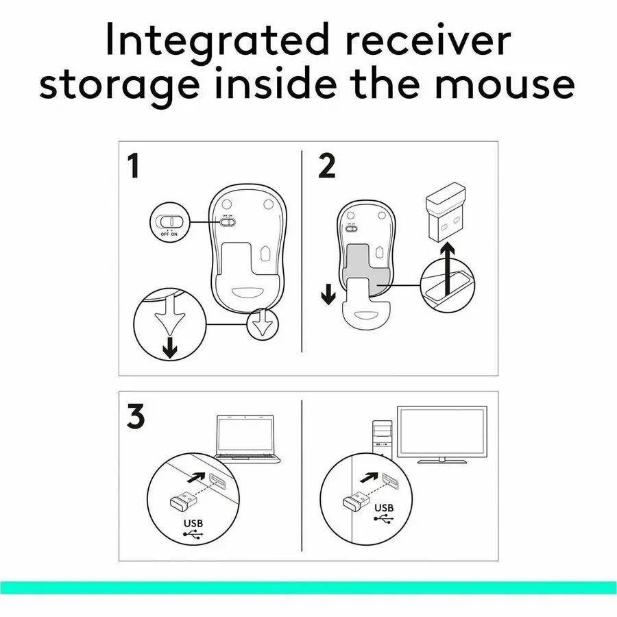 Logitech M185 Wireless Mouse, 2.4GHz with USB Mini Receiver, 1000 DPI Optical Tracking, Swift Grey
