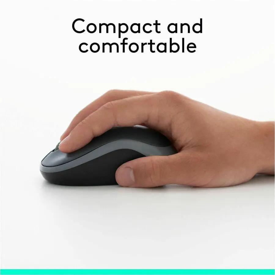 Logitech M185 Wireless Mouse, 2.4GHz with USB Mini Receiver, 1000 DPI Optical Tracking, Swift Grey