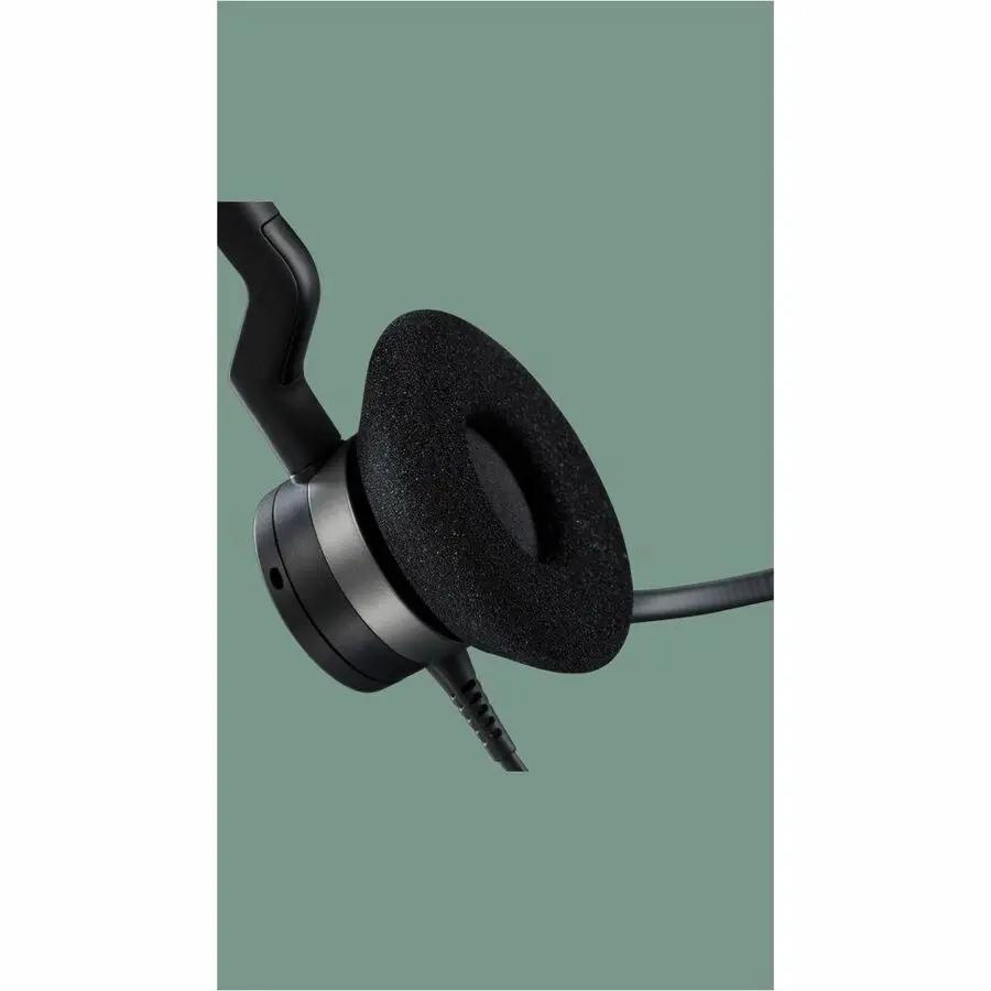 Jabra BIZ 2300 USB UC Duo headset with black foam microphone windscreen