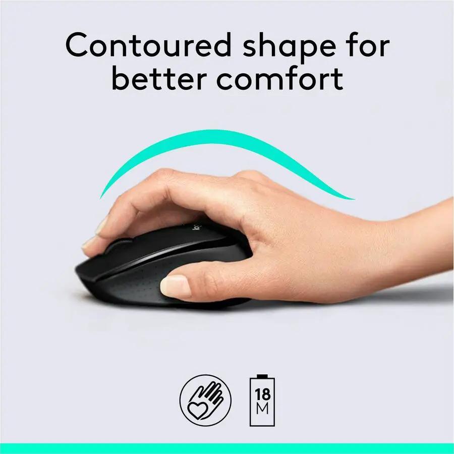 Logitech MK345 Wireless Keyboard and Mouse Combo - Full-Sized Keyboard with Palm Rest, Comfortable Right-Handed Wireless Mouse, 2.4 GHz Wireless USB Receiver