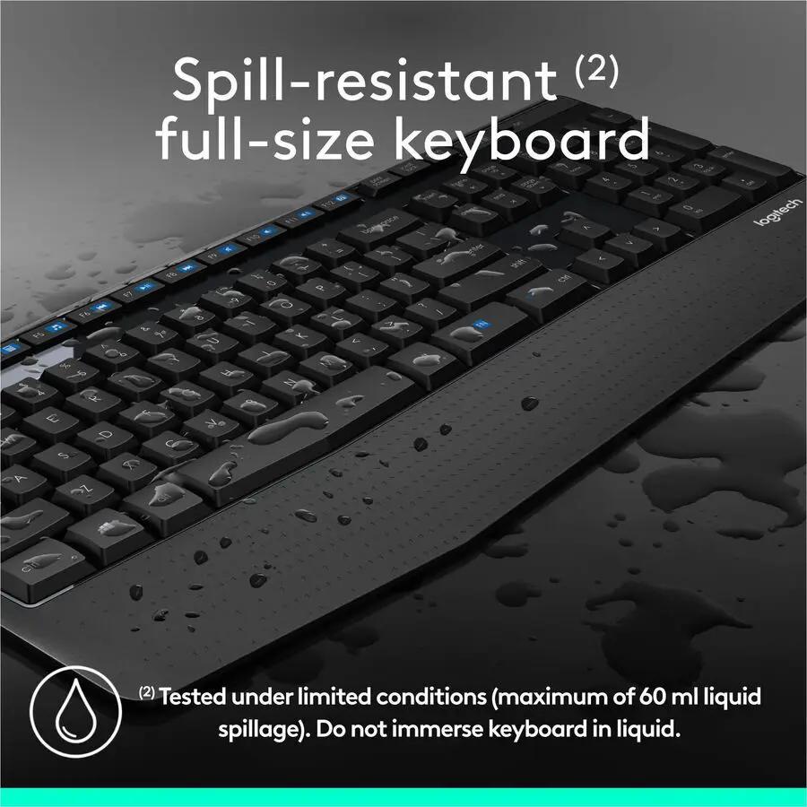 Logitech MK345 Wireless Keyboard and Mouse Combo - Full-Sized Keyboard with Palm Rest, Comfortable Right-Handed Wireless Mouse, 2.4 GHz Wireless USB Receiver