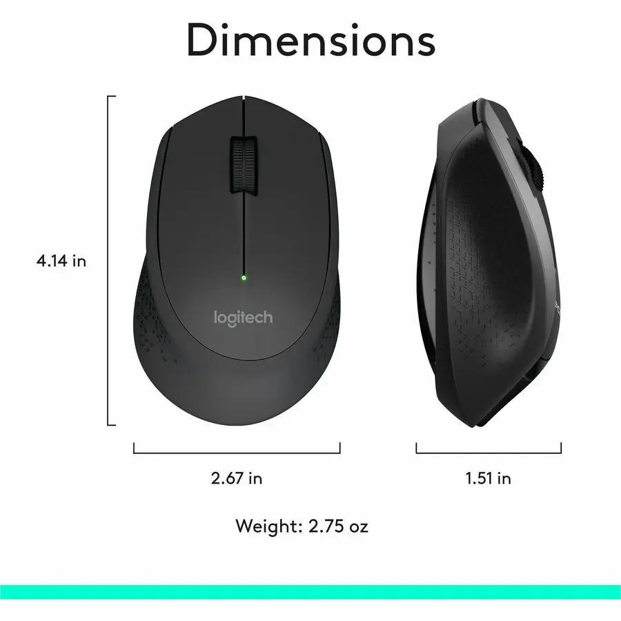 Logitech MK345 Wireless Keyboard and Mouse Combo - Full-Sized Keyboard with Palm Rest, Comfortable Right-Handed Wireless Mouse, 2.4 GHz Wireless USB Receiver