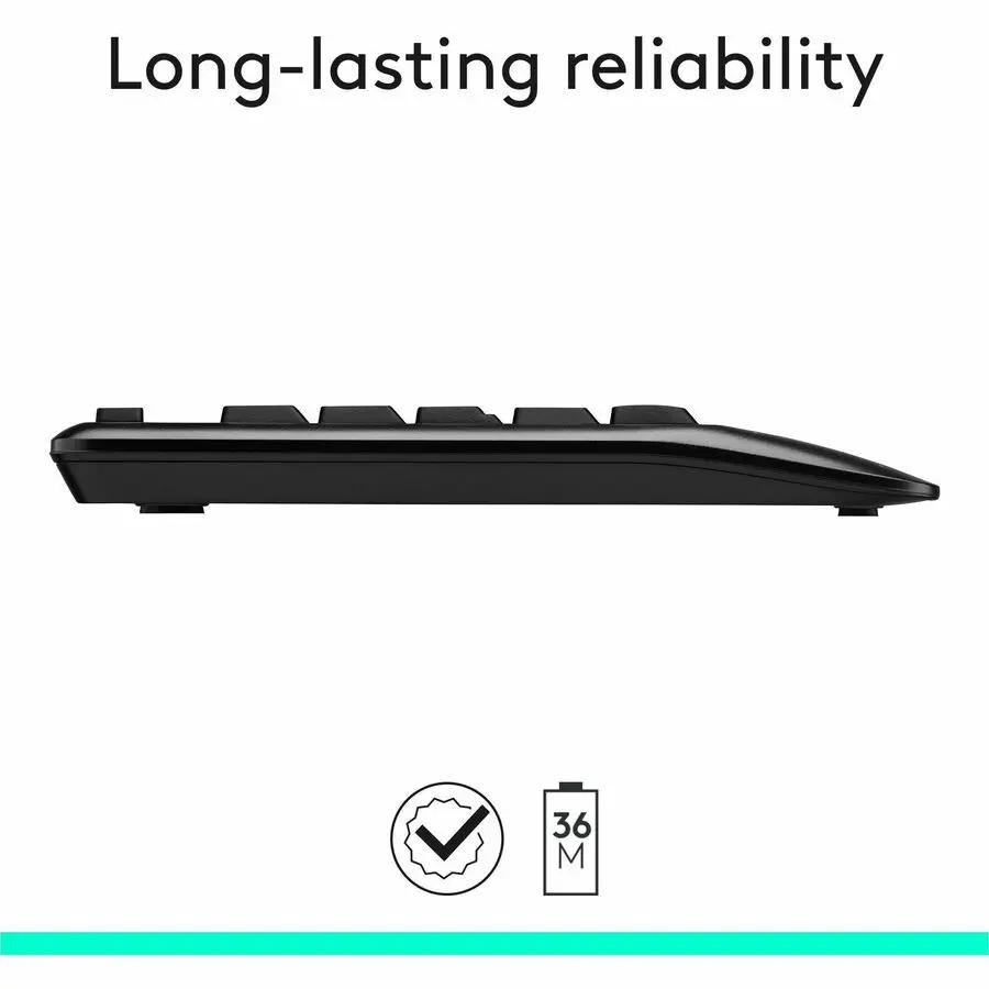 Logitech MK345 Wireless Keyboard and Mouse Combo - Full-Sized Keyboard with Palm Rest, Comfortable Right-Handed Wireless Mouse, 2.4 GHz Wireless USB Receiver