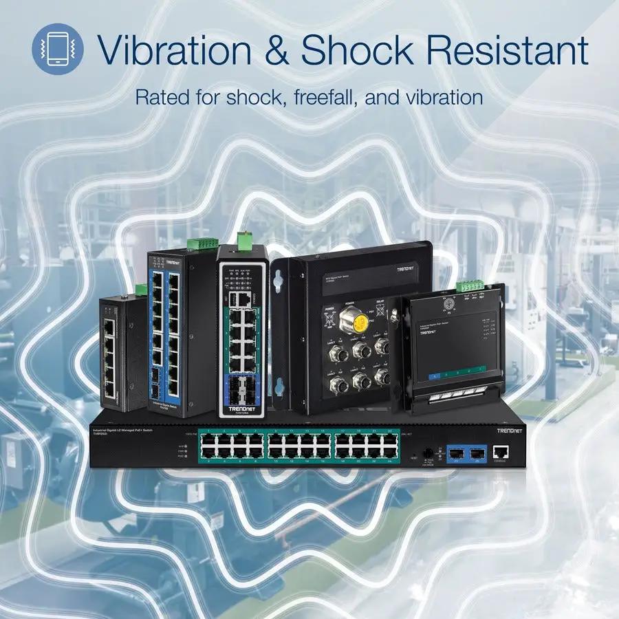 TRENDnet TI-G50 5-Port Unmanaged Industrial Switch among multiple TRENDnet industrial network devices.