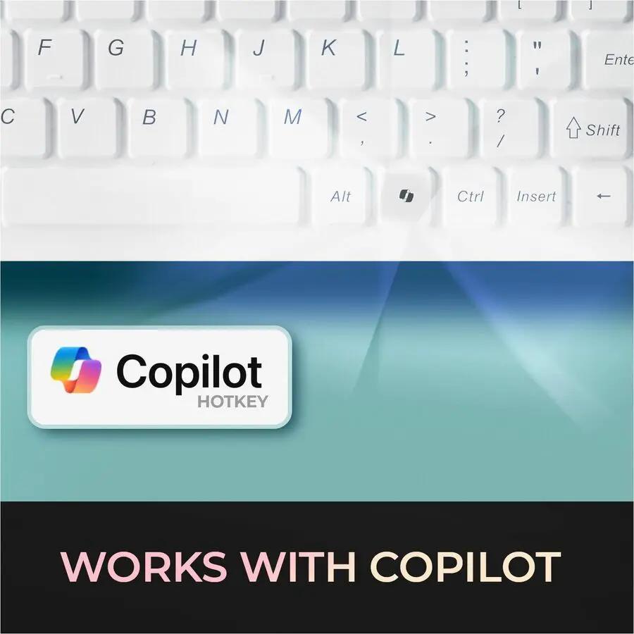 Adesso AKB-270UW Antimicrobial Waterproof TouchPad Keyboard with CoPilot AI Hotkey
