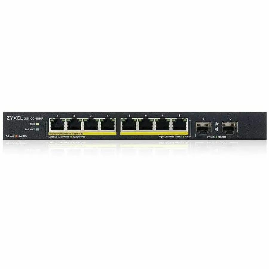 ZYXEL GS1100-10HP 8-Port PoE+ Switch with 2 SFP uplinks