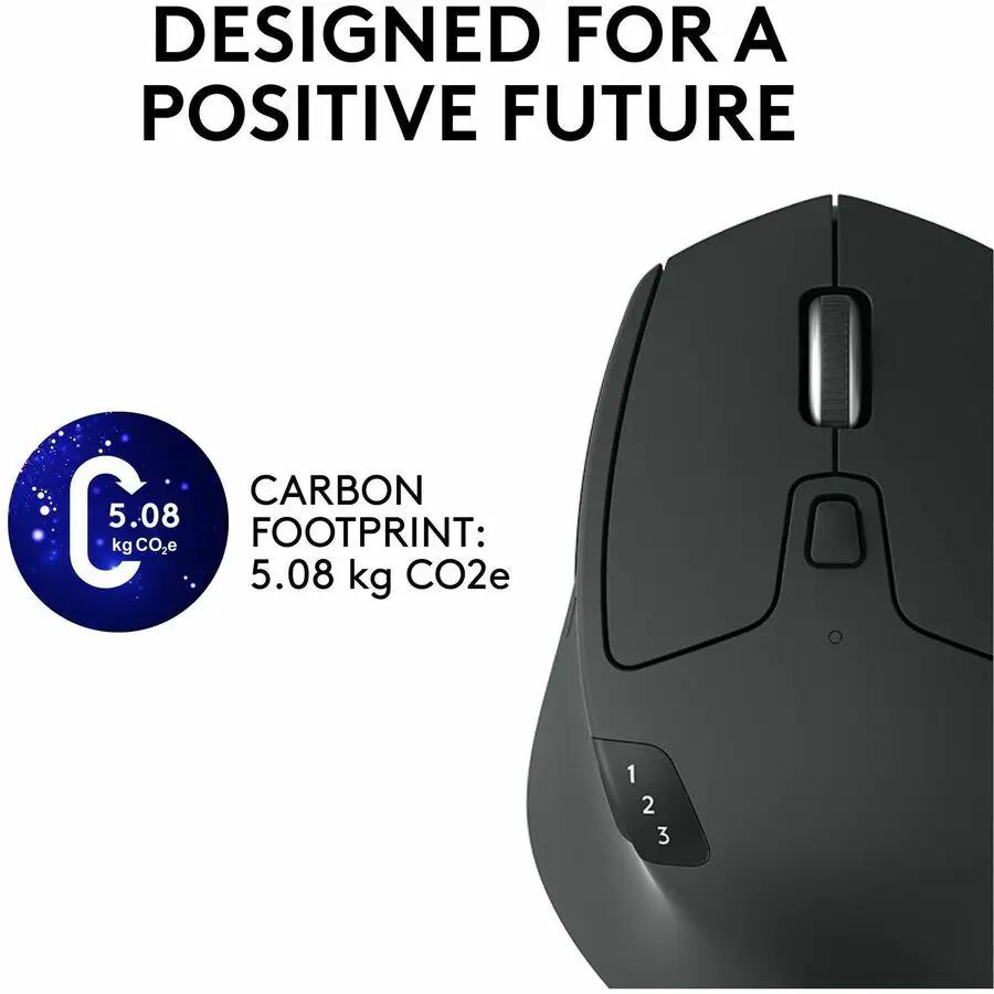 Logitech M720 Triathlon Multi-Device Wireless Mouse, Bluetooth, USB Unifying Receiver, 1000 DPI, 8 Buttons, Black