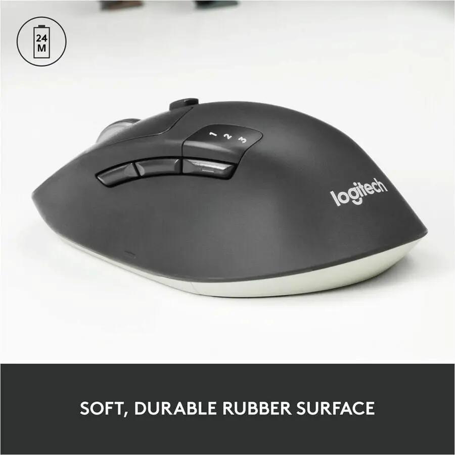 Logitech M720 Triathlon Multi-Device Wireless Mouse, Bluetooth, USB Unifying Receiver, 1000 DPI, 8 Buttons, Black