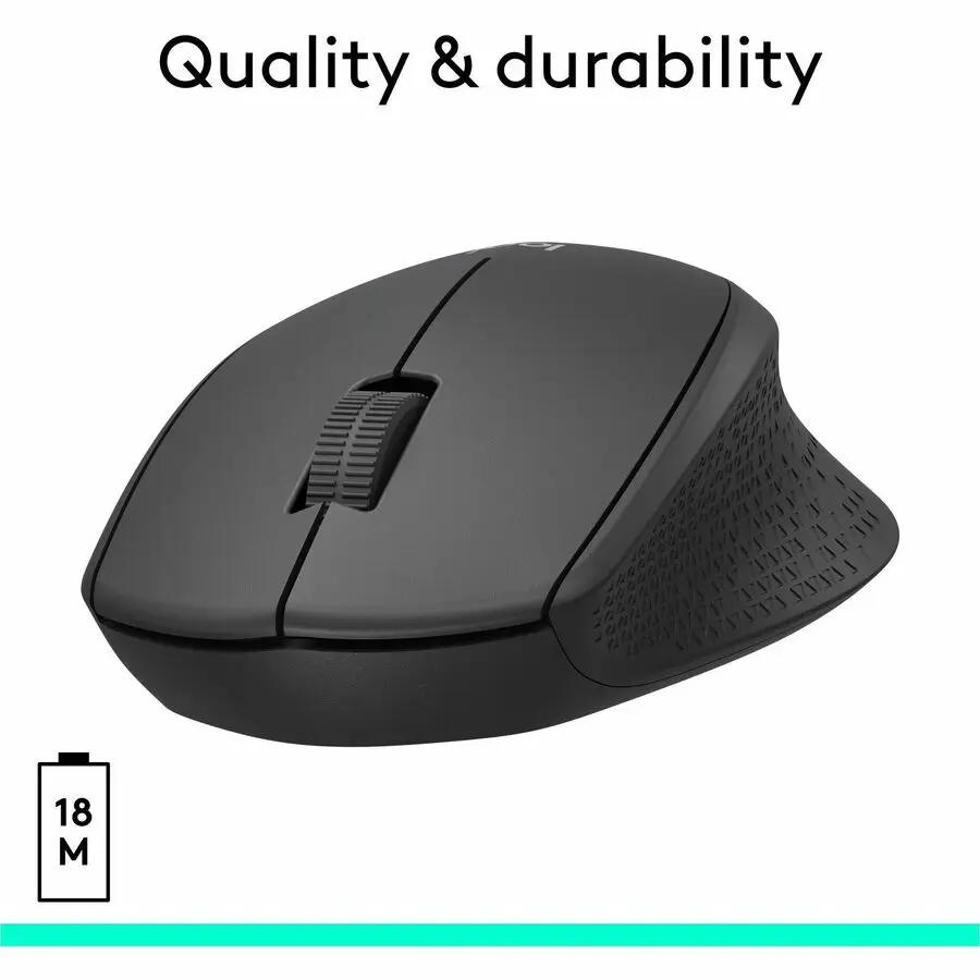 Logitech M330 SILENT PLUS Wireless Mouse, 2.4GHz with USB Receiver, Optical Tracking, Quiet & Lightweight, Black