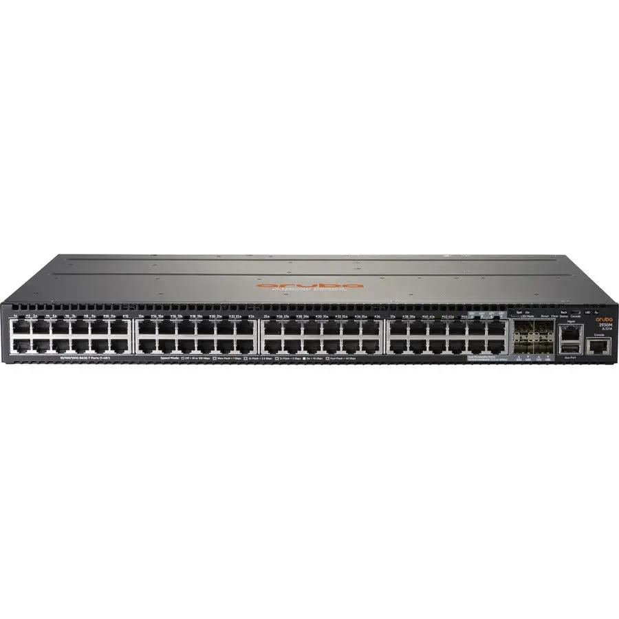HPE Aruba 2930M 48-Port SFP Managed Switch, black metal chassis, front view