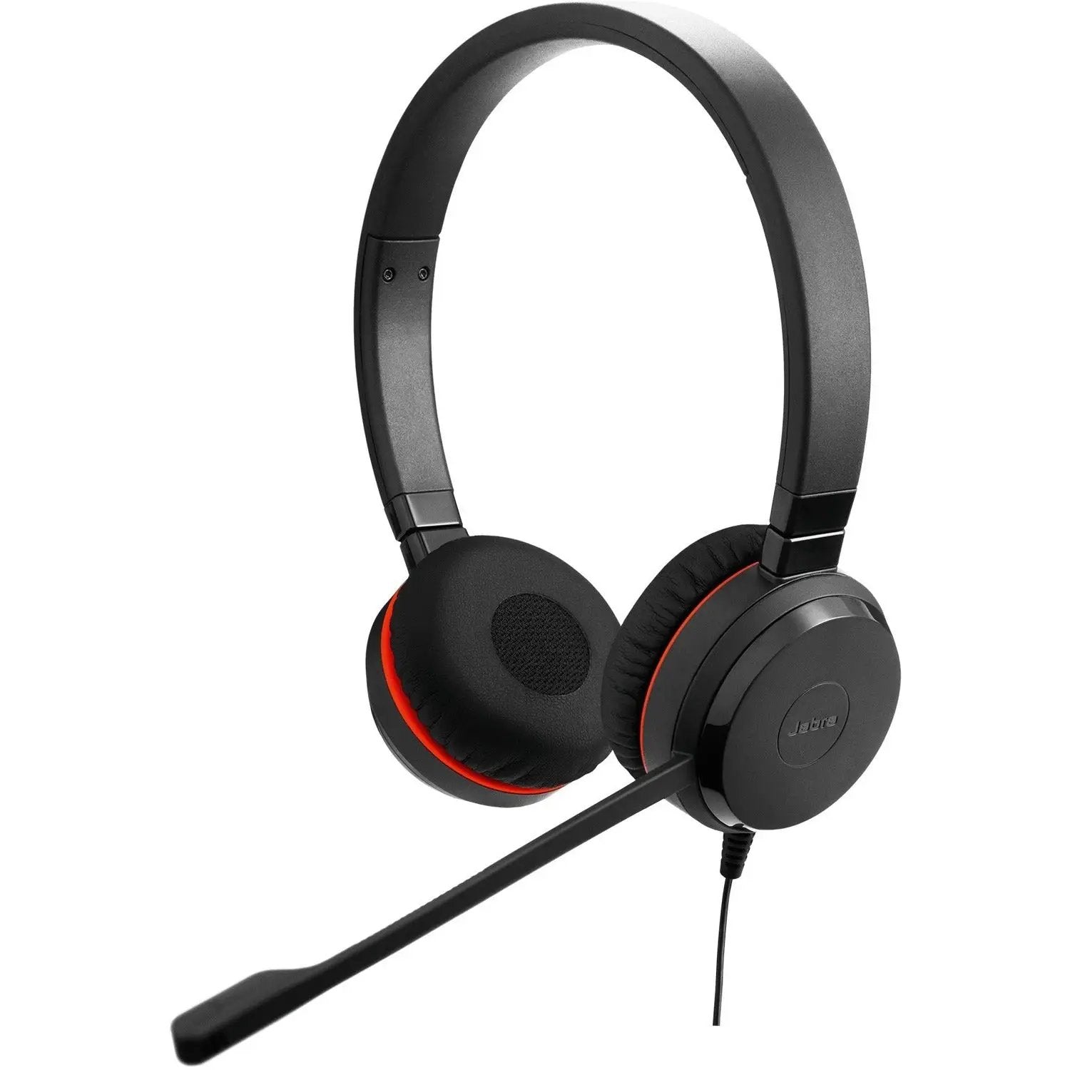 Evolve 30 stereo headset, wired 3.5mm jack, black with red accents, Jabra