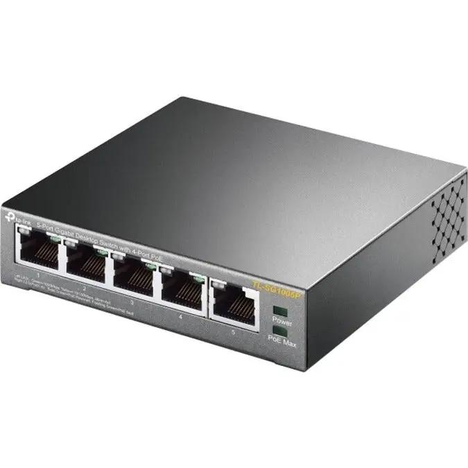 TP-Link TL-SG1005P 5-Port PoE unmanaged switch, black metal housing