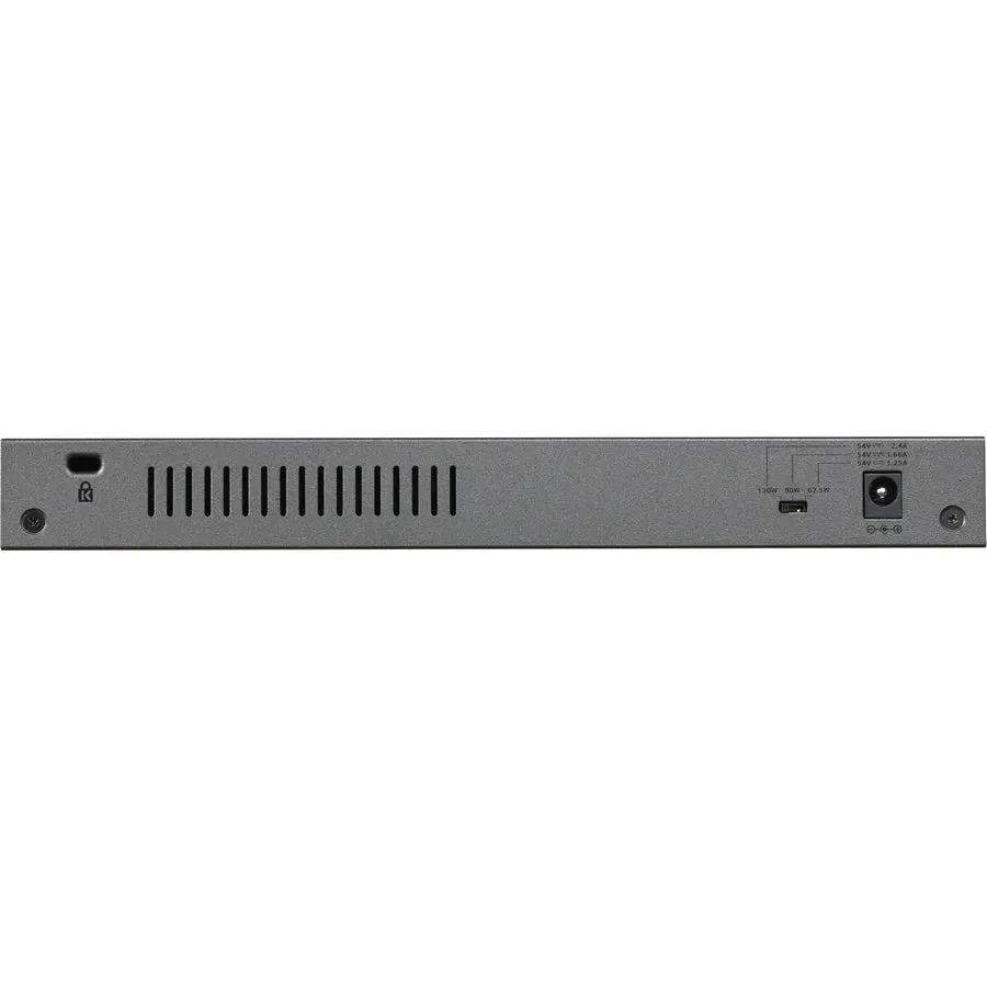 NETGEAR ProSAFE GS108PP 8-Port Gigabit PoE+ Unmanaged Switch in gray metal chassis