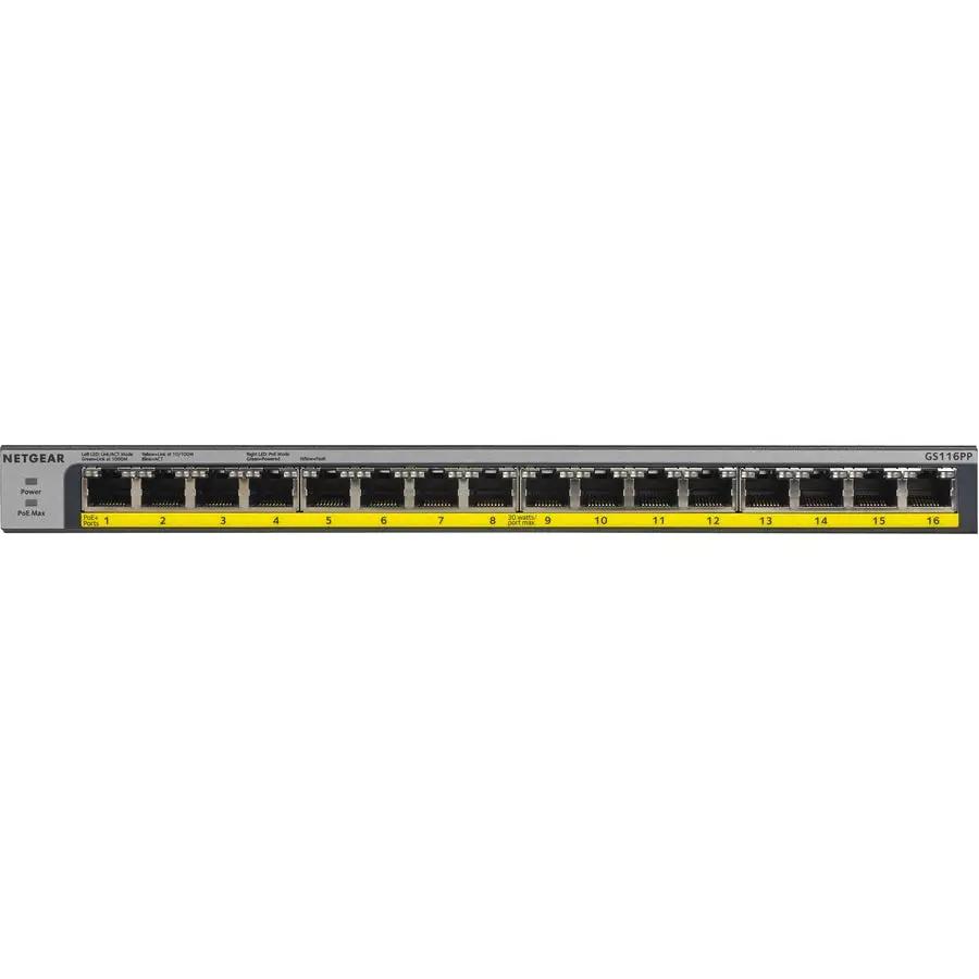 NETGEAR GS116PP 16-Port PoE+ Gigabit Ethernet Unmanaged Switch