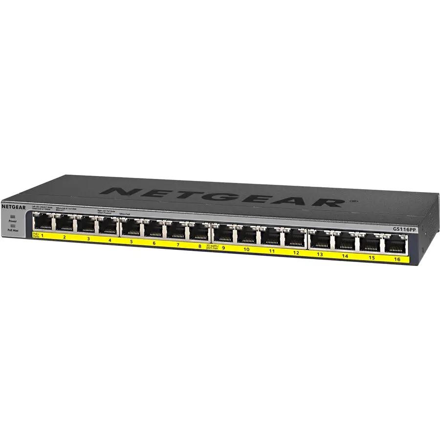 NETGEAR ProSAFE GS116PP 16-Port PoE+ Gigabit Ethernet Switch