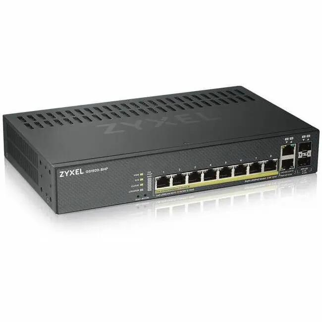 Zyxel GS1920 8-Port PoE+ SFP Managed Switch, black with 2 SFP uplinks