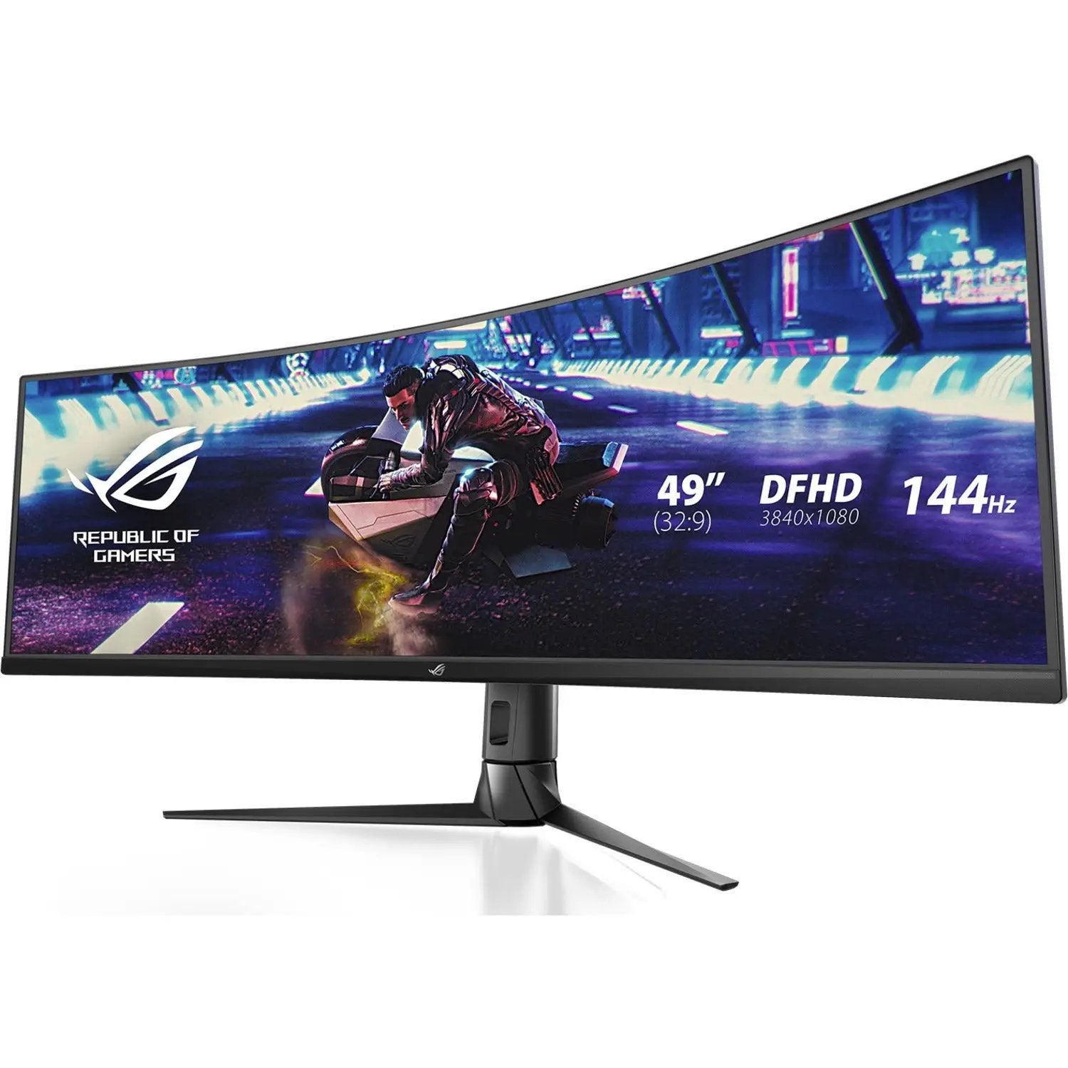 ASUS ROG Strix XG49VQ 49-inch curved gaming monitor, 32:9 DFHD 3840x1080, 144Hz, black