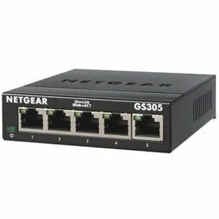 NETGEAR GS305 5-Port Gigabit Unmanaged Switch, black