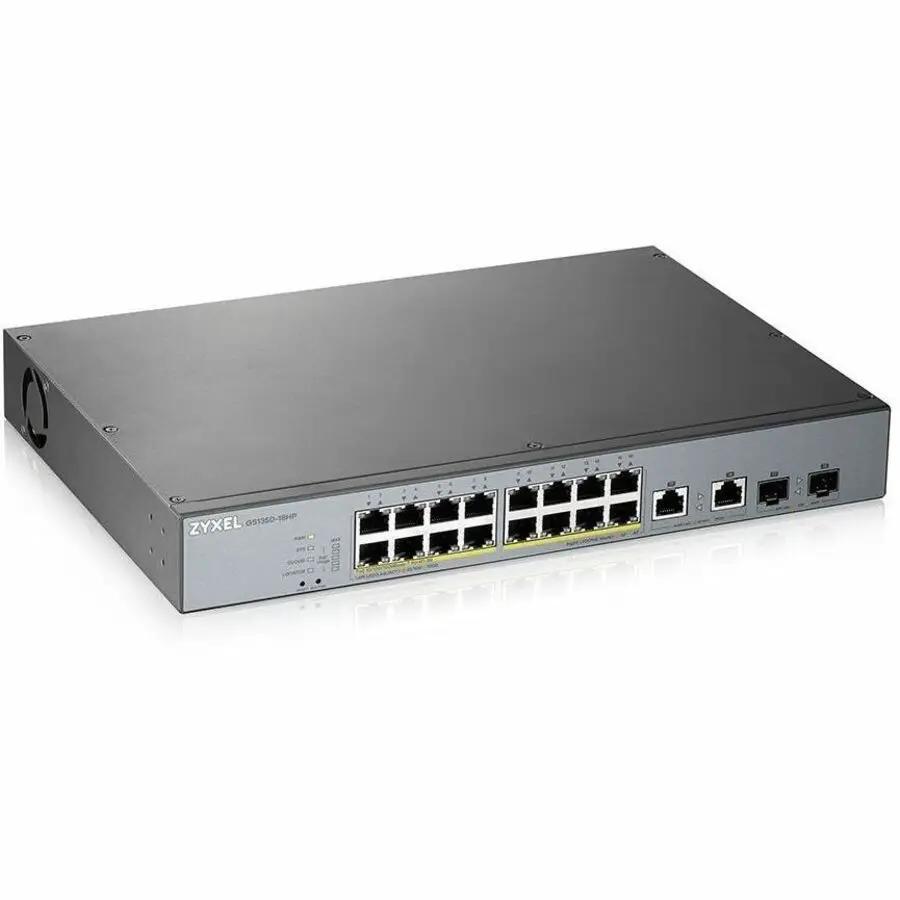 Zyxel GS1350 16-Port Gigabit PoE+ Switch with 2 SFP uplinks, gray metal chassis