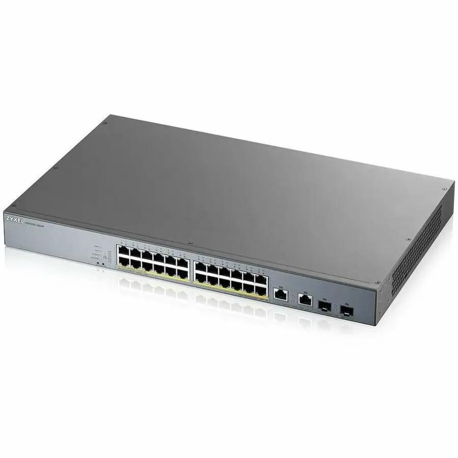 Zyxel GS1350 24-Port Gigabit PoE+ SFP managed switch, gray metal chassis