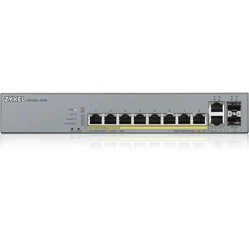 Zyxel Nebula GS1350 8-Port Gigabit PoE+ switch with 2 SFP uplinks, grey metal case