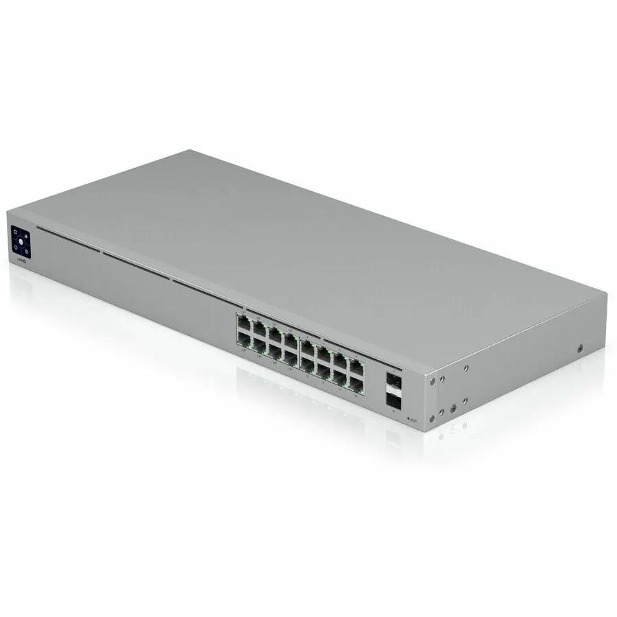 Ubiquiti UniFi USW 16-Port PoE SFP Managed Switch, gray metal chassis