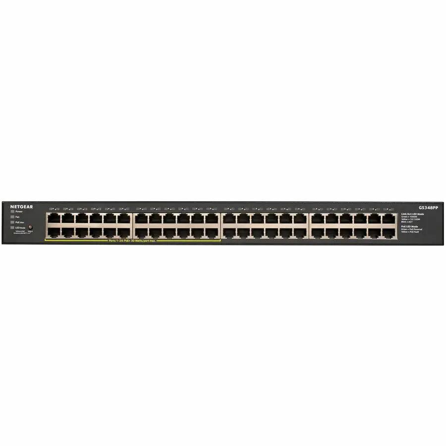 NETGEAR ProSAFE GS348PP 48-Port Gigabit PoE+ unmanaged switch, black