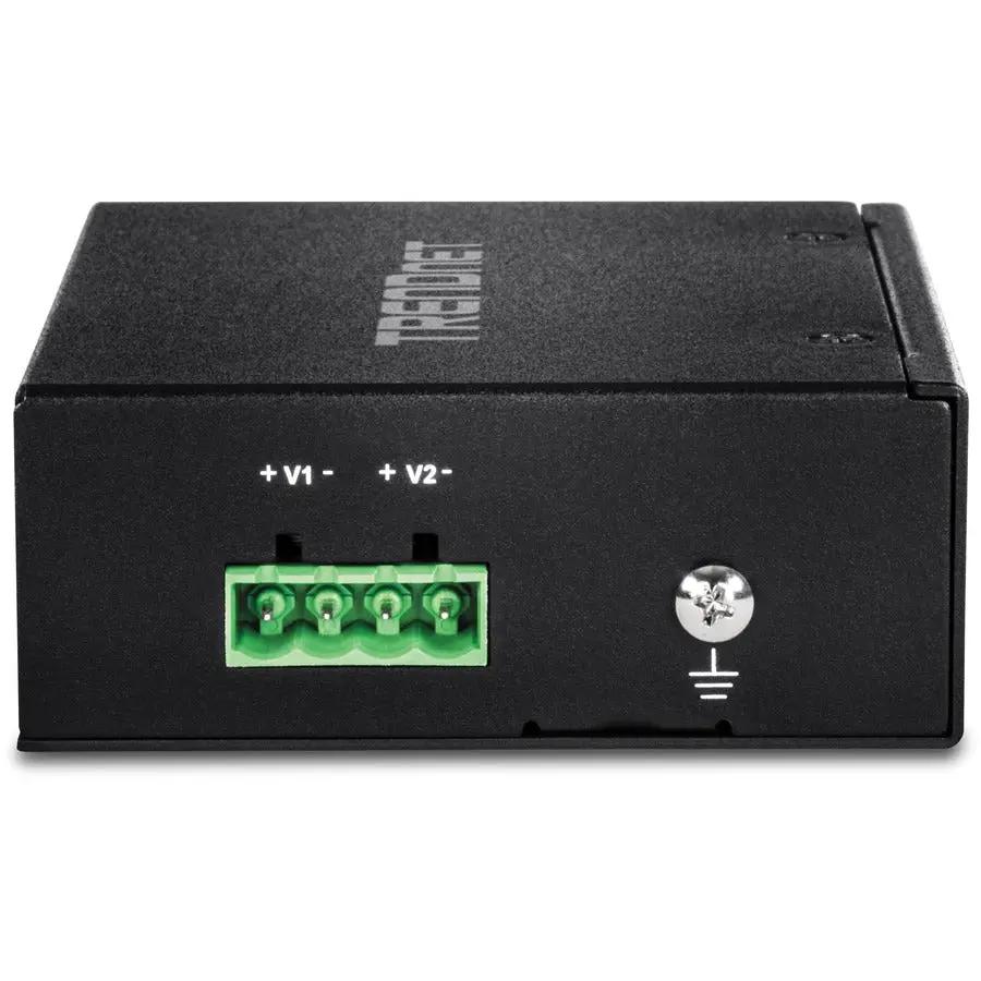 TRENDnet TI-PG50 5-Port Gigabit PoE+ Unmanaged Industrial Switch, black DIN-rail mount
