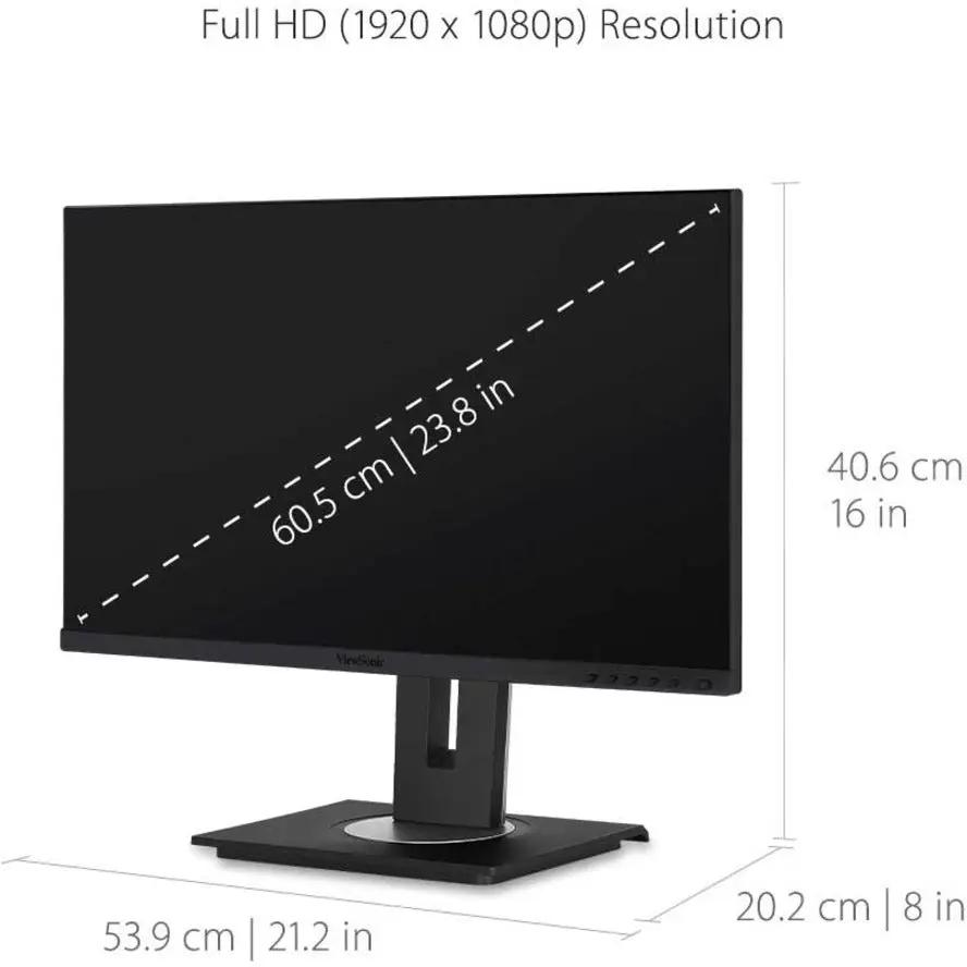 ViewSonic VG2456 24-inch monitor on black stand, front view
